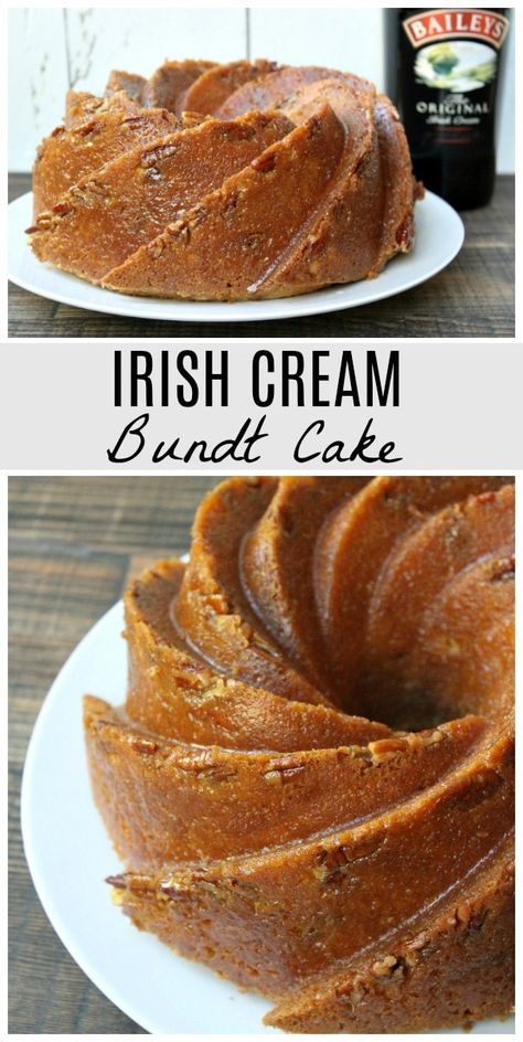 Easy Baileys Irish Cream Bundt Cake recipe from RecipeGirl.com #baileys #bundt #cake #irish #irishcream #recipe #RecipeGirl Irish Cream Bundt Cake, Easy Bundt Cake, Bundt Cake Recipe, Boozy Desserts, Baileys Irish, Baileys Irish Cream, Bundt Cakes Recipes, Irish Recipes, Irish Cream