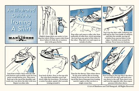 How to iron a dress shirt - you'll need to know this for interviews, internships, and the big wide world beyond grad school. Popped Collar, Art Of Manliness, Frilly Dresses, Iron Shirt, Dress Shirt Sleeves, Gentleman Style, Style Blog, Mens Shirt Dress, A Dress