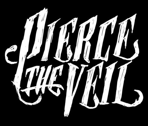 Pierce The Veil Poster, Pierce The Veil Logo, Script Logotype, History Logo, Emotional Rollercoaster, Hand Drawn Lettering, Logotype Design, Band Logos, Pierce The Veil