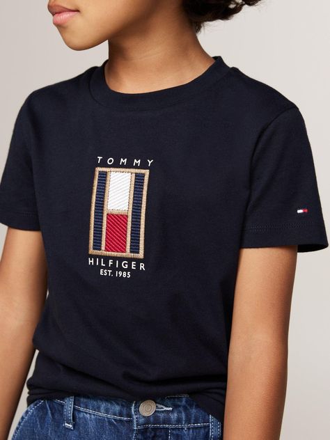 Tommy hilfiger boys flag embroidered reg short sleeve t-shirt - navy material content: 100% cotton washing Tommy Hilfiger T Shirt Men, Alcohol Party, Tommy Hilfiger T Shirt, Embroidered Shorts, Flag Tshirt, T Shirt Men, Shirt Men, Neck T Shirt, Tommy Hilfiger