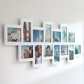 Extra Large Collage Picture Frames - Ideas on Foter Wall Clock Collage, Large Collage Picture Frames, Wall Collage Picture Frames, Multiple Picture Frame, Multi Picture Frames, Photo Wall Clocks, Photo Arrangement, White Photo Frames, Simple Collage