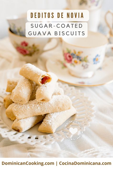 A great recipe to accompany the afternoon coffee (or tea) Deditos de Novia (Sugar-Coated Guava Biscuits) will be an instant success at your next get-together. Guava Candy, Guava Recipes, Guava Paste, Dominican Food, Afternoon Coffee, Mexican Dessert, Biscuit Recipe, Salted Butter, Us Foods