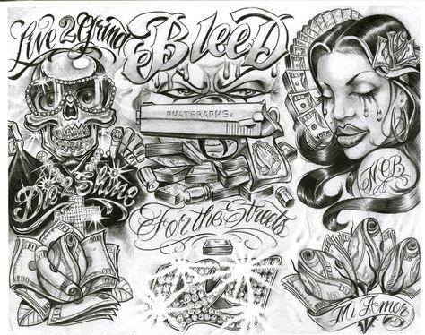 Boog Star, Tattoo Gang, Boog Tattoo, Gangster Disciples, Gang Art, Chicano Tattoos Lettering, Prison Drawings, Gangster Drawings, Art Chicano