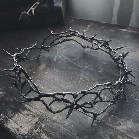 @taxilhoax on Instagram: “And on her head she wears a crown of thorns to protect her from the evil that surrounds 🥀” Crown Aesthetic, Twisted Fate, Dark Windows, Head Crown, Metal Crown, Blood Art, Crown Of Thorns, Dark Moon, The Shepherd