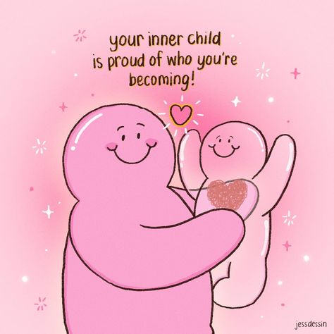 Today, I’m honoring my inner child and celebrating all the little victories! 🎉💖 #jessdessin #mrbubbles #cuteillustration #illustrations #cuteart #positivity #innerchild #healing Pink Cute Illustration, Healing Cute Illustration, Life Is Happening For You, Inner Child Healing Aesthetic, Child Development Aesthetic, Healing Inner Child Aesthetic, Colorful Life Aesthetic, I Care About You, Acceptance Illustration