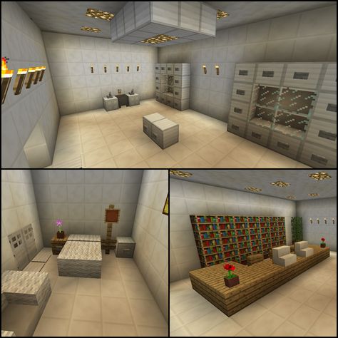 Minecraft Operating Room Hospital Doctor Waiting Room Office Infirmary Furniture Doctors Office Minecraft, Minecraft Waiting Room, Minecraft Hospital Ideas Interior, Minecraft Doctor Office, Minecraft Hospital Room, Minecraft Asylum, Minecraft Office Interior, Minecraft Hospital Interior, Minecraft Hospital Ideas