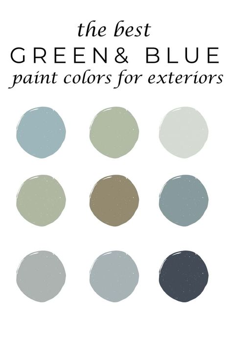 My favorite exterior house colors for 2024 Rainwashed Exterior House Paint, Mountain House Exterior Paint Colors, Exterior Cottage Paint Colors, Best Exterior House Colors 2024, Exterior Paint Color Palette, House Doors Colors, Mountain House Exterior, Sherwin Williams Exterior Paint Colors, Behr Exterior Paint