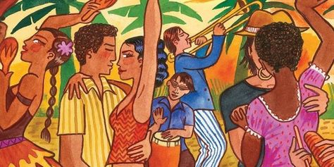 Danza Latina, Latin Party, Latino Art, Puerto Rico Art, Dance Paintings, People Dancing, Latin Music, Latin Dance, World Music