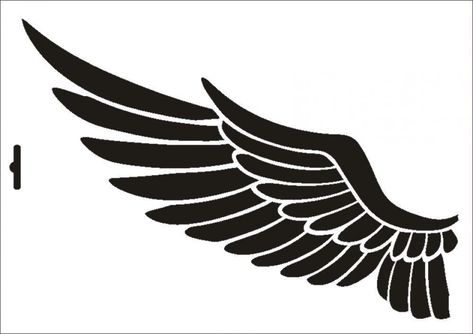 Wings Stencil, Small Wing Tattoos, Wing Silhouette, Wings Template, Eagle Wing Tattoos, Winged Stencil, Traditional Eagle, Wings Icon, Airbrush Supplies