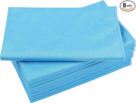 Amazon.com: AIDEA Microfiber Glass Cleaning Cloths-8PK, Lint Free Streak Free Cleaning Towels, Quickly Clean Windows, Glass, Mirrors, Windshields, Stainless Steel, Lint Free Window Cloth Blue-16”×14” : Health & Household Clean Windows, Cleaning Towels, Glass Cleaning, Glass Mirrors, Cleaning Cloths, Window Cleaner, Home Repair, Microfiber Cloth, Cleaning Clothes