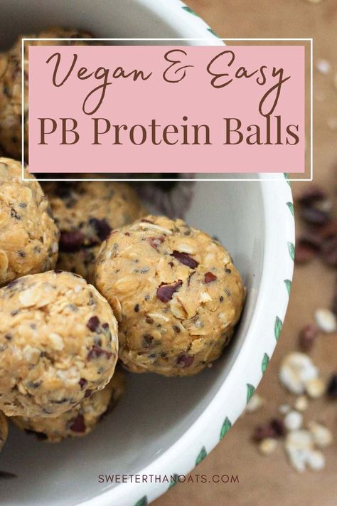 Peanut Butter Protein Balls, Protein Balls Healthy, Energy Balls Healthy, Protein Balls Recipes, Healthy Freezer Meals, Granola Recipe Bars, Plant Based Snacks, Dairy Free Breakfasts, Plant Based Breakfast