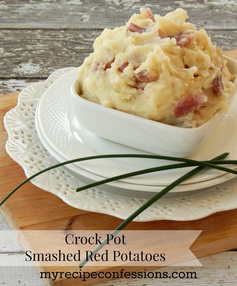 Crockpot Red Potato Recipes, Recipes With Red Potatoes, Red Skin Potatoes Recipe, Potatoes Crockpot, Red Skin Mashed Potatoes, Potato Recipes Crockpot, Smashed Red Potatoes, Cooking Red Potatoes, Mashed Red Potatoes