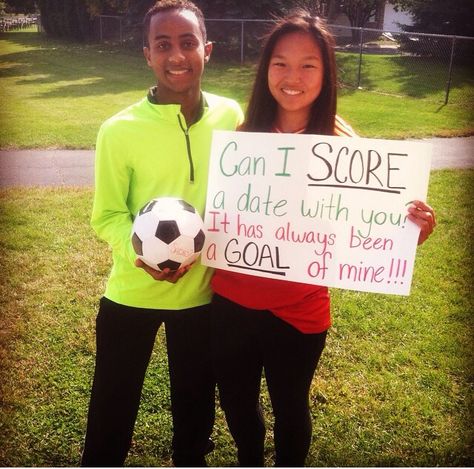 Soccer proposal Soccer Promposals, Soccer Promposal, Volleyball Promposal, Sadies Dance, Prom Proposal Ideas, Sadie Hawkins Dance, Homecoming Poster Ideas, Dance Proposals, Cute Homecoming Proposals