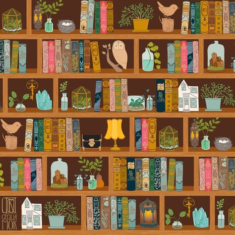 Bookcase Art, Bookshelf Painting, Fall Bookshelf, Painted Bookshelves, Bookshelf Art, School Library Displays, Bookcase Design, Holiday Wallpaper, Quote Backgrounds