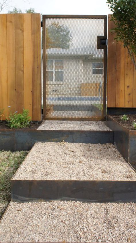 Crushed Limestone Landscaping, Limestone Landscaping, Limestone Gravel, Ranch Landscaping, Crushed Limestone, Crushed Granite, Metal Edging, Hillside Garden, Front Walkway