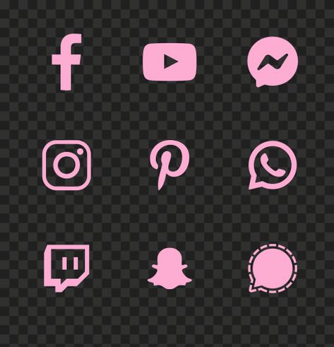 Social Media Logos Icons Png, Pink Social Media Icons, Social Media Logos Icons, Pink Social Media, Baking Logo Design, Original Background, Baking Logo, Medium App, Screen Icon