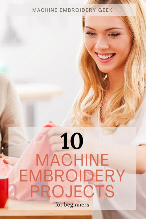 10 Machine Embroidery Projects for Beginners Diy Embroidery Machine, Embroidery Bobbins, Machine Embroidery Tutorials, Simple Machine, Machine Embroidery Thread, Material Wreaths, Machine Embroidery Projects, Embroidery Gifts, Free Machine Embroidery Designs