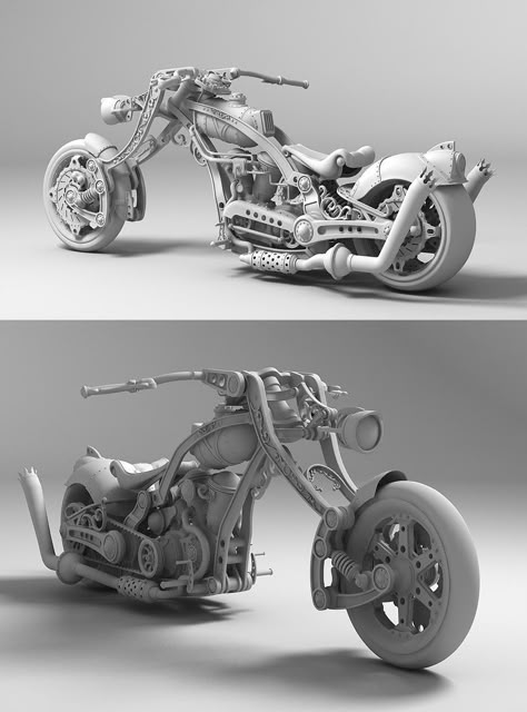 Akira Bike, Steampunk Motorcycle, Maya Modeling, Steampunk Vehicle, Japan Graphic Design, Vehicle Concept, Illustrator Design Tutorial, 3d Printer Designs, Concept Motorcycles