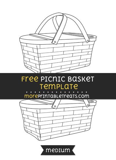 Picnic Basket Template - Medium Picnic Theme Crafts, Picnic Basket Crafts, Picnic Basket Diy, June Bujo, Basket Template, Picnic Theme, Toddler Ideas, Country Fair, Basket Crafts