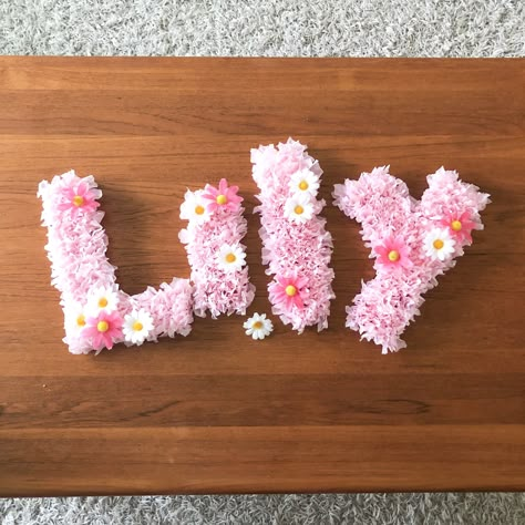 Flower Theme Backdrop Ideas, Tissue Paper Wall Decor, Cardboard Letters With Flowers, Paper Letters Diy, Tissue Paper Letters, Tissue Paper Wall, Tissue Paper Decorations, Paper Letters, Encanto Party