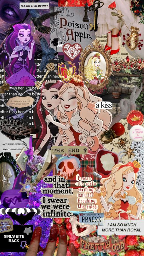 Eah Wallpapers, Apple And Raven, Apple White And Raven Queen, Ever After High Wallpaper, Raven X Apple Ever After High, Ever After High Aesthetic, Raven From Ever After High, Eah Raven Queen Fanart, Apple White Aesthetic Ever After High