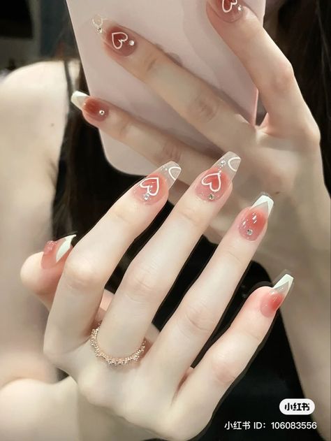 Nails Painted, Brown Nails Design, Asian Nails, Anime Nails, A Aesthetic, Korean Nails, Blush Nails, Pretty Gel Nails, Really Cute Nails