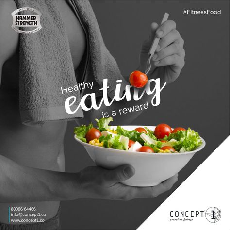 Healthy eating is a reward  #Concept1_Proactive_Fitness #Concept1_Gym #Hammerstrength #Lifefitness #Concept1 #ProactiveFitness #Workout #FitnessActivities #FitnessWorkout #Gym #DietTips Healthy Food Ads, Nutrition Poster, Gym Nutrition, Preworkout Snack, Quick Fat Loss, Creative Post, Nutrition And Fitness, Healthy Mood, Flame Tattoos