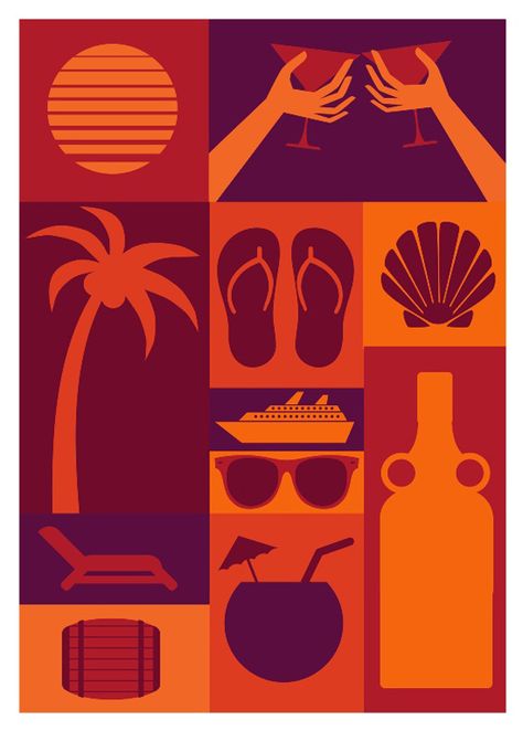 CARIBBEAN RUM Caribbean Design, Carribean Travel, Minimal Posters, Knitting Room, Travel Photography Europe, Caribbean Rum, Beach Illustration, Art News, Minimal Poster