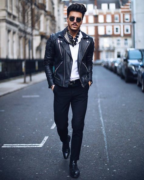 Men Street Style — menstyle1: Street Style Inspiration by Rowan... Mens Festival Fashion, Fall Leather Jacket, Men Vintage Style, White Polo Shirt, Leather Jacket Outfits, Mens Fashion Fall, Men Style Tips, Mens Fall, Black Leather Jacket