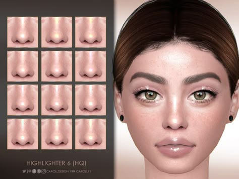 Sims 4 Cc Highlight, Nose Highlight, Cc Makeup, Sims 4 Hair Male, Ts4 Mods, Sims Inspiration, The Sims 4 Skin, Makeup Cc, Sims 4 Anime