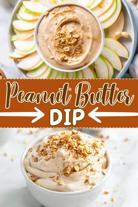 This creamy peanut butter dip balances sweet, salty, and nutty flavors perfectly. Serve it with cookies, fruit, and more for a fun no-bake party dessert. Peanutbutter Fluff Dip, Nutter Butter Dip, Quick And Easy Dip Recipes, Peanut Butter Fruit Dip, Peanut Butter Fluff, Dip Dessert, Peanut Butter Drizzle, Peanut Butter Treats, Cookies Fruit