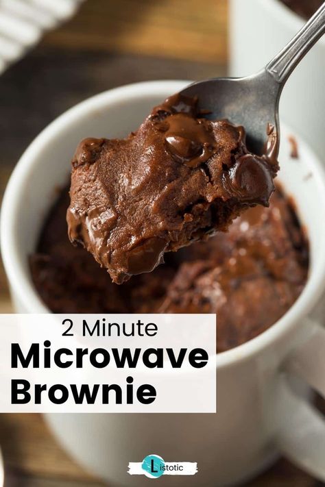 2 minute microwavable brownie in a mug. Quick and easy dessert. Coffee Mug Brownie, Cup Of Brownie, Food In A Mug Recipe, Simple One Person Dessert, Protein Mug Brownie Microwave, Cake In A Cup Microwave Easy, Mug Carrot Cake Microwave, Sweet Treats Easy To Make Healthy, Mug Cake Microwave Healthy 100 Calories