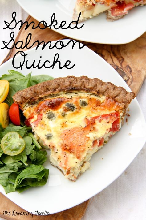 Dinner Pie, Smoked Salmon Quiche, Salmon Quiche, Smoked Salmon Appetizer, Salmon Breakfast, Smoked Salmon Recipes, Quiche Recipes Easy, Pescatarian Recipes, Quiche Recipes