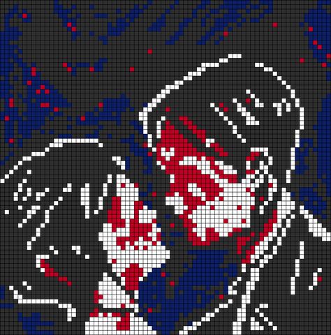 My Chemical Romance Alpha Pattern, My Chemical Romance Cross Stitch, Mcr Alpha Pattern, Mcr Cross Stitch, Large Pixel Art Pattern, My Chemical Romance Crochet, Mcr Crochet, Mcr Pixel Art, Goth Alpha Pattern