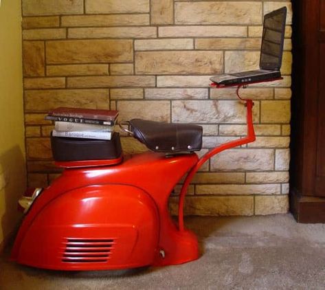 When people hear the Italian word Vespa, it’s instantly associated with Piaggio scooters. The word actually means ‘wasp’ and was used by Enrico Piaggio for Ladle Candle Holder, Primative Decor, Car Furniture, Old Sewing Machines, Antique Sewing Machines, Home Decor Quotes, Vintage Sewing Machines, Sewing Machines, Chess Set