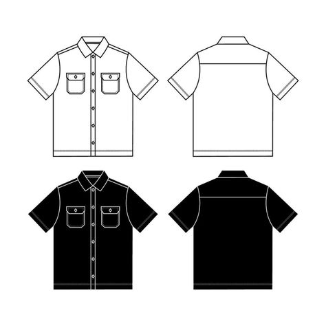 Workshirt Design, Baseball Shirt Outfit, Free T Shirt Design, Badass Aesthetic, Flat Sketches, Patrick Star, Clothing Mockup, Work Shirt, Roll Up Sleeves