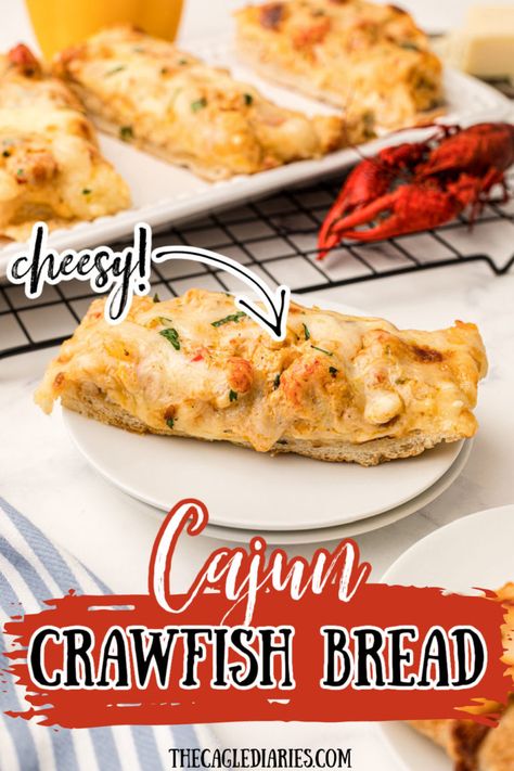 crawfish bread pinterest pin Crawfish Bread Recipe, Chargrilled Oysters Recipe, Crawfish Sauce, Shrimp Bread, Seafood Christmas, Crawfish Dishes, Crawfish Bread, Crawfish Recipes, Cajun Crawfish