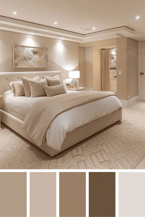 Here are 25 modern beige bedroom ideas that demonstrate how to effectively incorporate this neutral shade in different ways. Modern Beige Bedroom, बेडरूम डिजाइन, Beige Bedroom Ideas, Rooms Curtains, Beige Bedroom Decor, Beige Room, Bedroom Color Combination, Warm Bedroom, Beige Bedroom