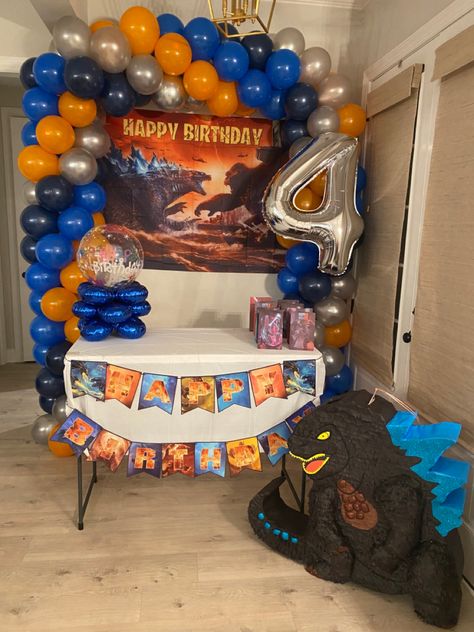 King Kong Vs Godzilla Birthday Party Decorations, Godzilla Vs King Kong Birthday Party, Godzilla And King Kong Birthday Party, Godzilla Party Decorations, Godzilla X Kong Birthday Party, Godzilla Vs Kong Party Ideas, Godzilla King Kong Birthday Party, Godzilla Kong Birthday Party, Godzilla Vs Kong Birthday Party