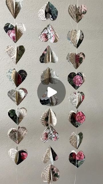 The Graphics Fairy 🧚 Vintage Images on Instagram: "Make a beautiful love heart garland using pretty printed paper! 

@the_journalocity_shop used images from our Premium Membership site to craft this amazing garland!

#garland #garlands #valentine #valentines #valentinedecor #valentinecrafts" How To Make Paper Heart Garland, Paper Garlands, Paper Heart Garland, Heart Party, Heart Garland, Graphics Fairy, Paper Heart, Paper Garland, Vintage Heart