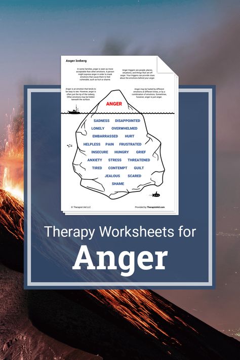 Anger Volcano Activity, Anger Therapeutic Activities, Anger Volcano Worksheet, Anger Iceberg Worksheet, Anger Management Activities For Kids Printables Worksheets, Anger Iceberg, Anger Worksheets, Anger Management Worksheets, Counseling Worksheets