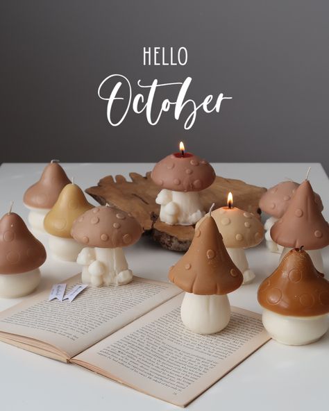 Happy 1st of October loves! 🍄‍🟫🍂🤎 #mushroomcandle #mushroom #autumndecor #october1st #autumn #candles #soycandles #scentedcandles #minimalist #handpouredcandles #candlesuk #soywax #aesthetic #ａｅｓｔｈｅｔｉｃ #homeaccount #homeoffice #newhome #bedroominspo #candlesofinstagram #candlesandcandles #vegancandles #bohoandnordic #candlelover #pillarcandles #candlestudio #details #minimalist #contemporary 1st Of October, Mushroom Candle, Autumn Candles, Sand Candles, Enchanting Forest, Shelf Decoration, Candle Studio, Shaped Candle, Candle Safety