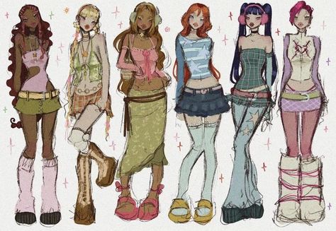 Dessin Adorable, 영감을 주는 캐릭터, Book Art Drawings, Cute Art Styles, Different Outfits, Art Tutorials Drawing, Sketchbook Art Inspiration, Winx Club, Funky Art