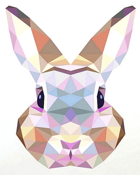 White Rabbit Art, Geometric Unicorn, Rabbit Face, Rabbit Vector, Poly Art, Rabbit Tattoos, Paper Collage Art, Rabbit Art, Geometric Animals