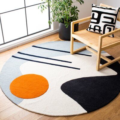 Retro Rug, Modern Wool Rugs, Rodeo Drive, Black Rug, Retro Pattern, Hand Tufted Rugs, Blue Ivory, Tufted Rug, Weaving Techniques