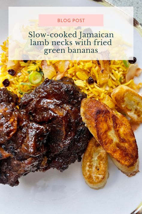 Jamaican Lamb Chops, Lamb Neck Recipes, Lamb Loin Recipes, Jamaican Jerk Seasoning, Fried Plantains, Lamb Loin, How To Cook Lamb, Jamaican Dishes, Lamb Ribs