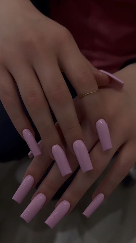 Long Square Acrylic Nails One Color, Xl Simple Nails, Acrylic Nail Designs Tapered Square Medium, Long Simple Nails Acrylic, Pink Square Long Nails, Long Acrylic Nails Solid Color, Balarina Nails Medium, Basic Square Acrylic Nails, Long Square Acrylic Nails Designs Simple