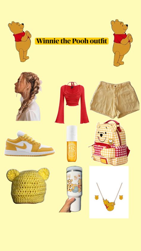 Cute Winnie the Pooh outfit Pooh Outfits, Winnie The Pooh Outfit, Cute Winnie The Pooh, Disney Collage, Casual Preppy Outfits, Preppy Outfits, Winnie The Pooh, Christmas Crafts, Disney