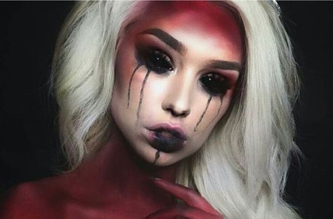 Spooky Makeup, Demon Makeup, Devil Makeup, Halloweenský Makeup, Creepy Halloween Costumes, Makeup Scary, Creepy Halloween Makeup, Cute Halloween Makeup, Halloween Makeup Pretty