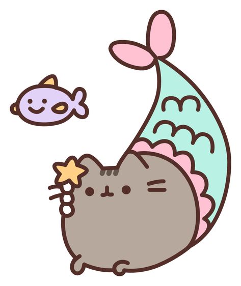 Mermaid Pusheen Sticker. There are legends among cat sailors that a lovely Mermaid Pusheen cat lives somewhere in the depths of the ocean.. #cat #Pusheen #Cute #Mermaid #MermaidPusheen Pusheen Mermaid, Pusheen Birthday, Pusheen Stickers, Pusheen Love, Cat Mermaid, Pusheen Cute, Cat Doodle, Pusheen Cat, Funny Phone Wallpaper